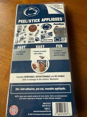 Penn State Peel & Stick Appliques - Navy and White